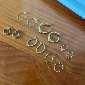 Dainty gold earring bundle